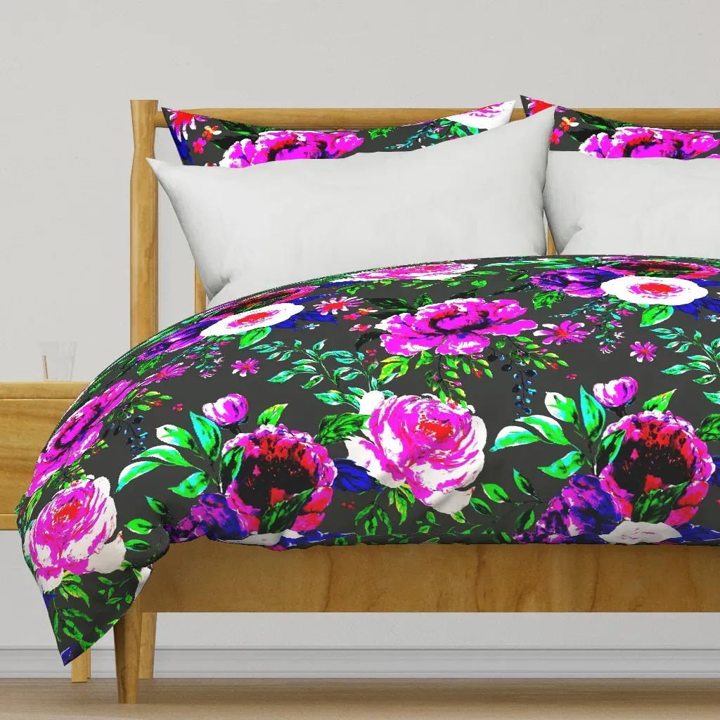 Large Peonies Duvet Cover - Magenta product