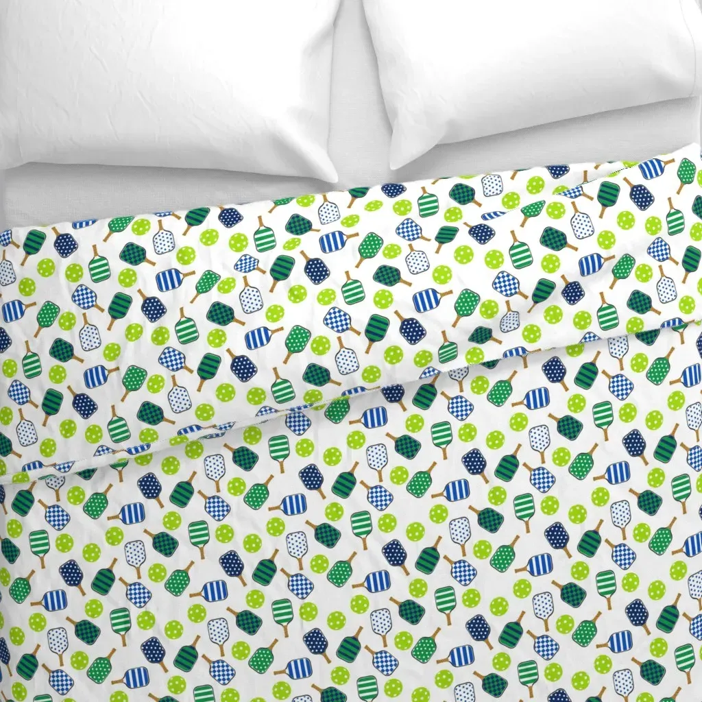 Large Pickleball Duvet Cover - Green alternate view
