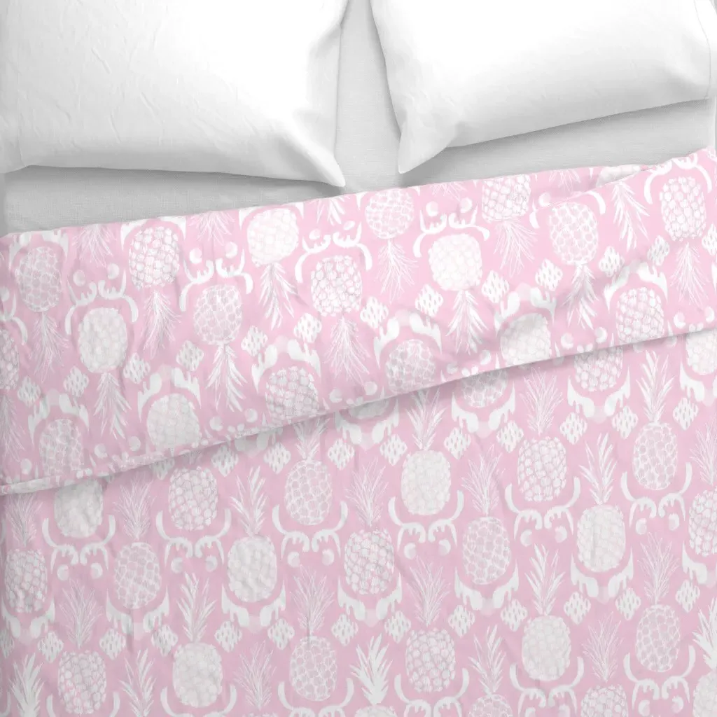 Large Pineapple Ikat Duvet Cover - White alternate view