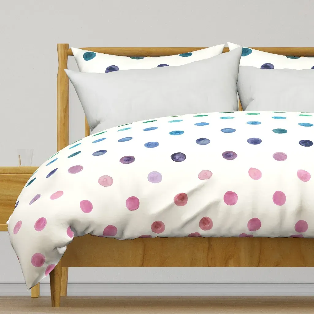 Large Rainbow Watercolor Duvet Cover product