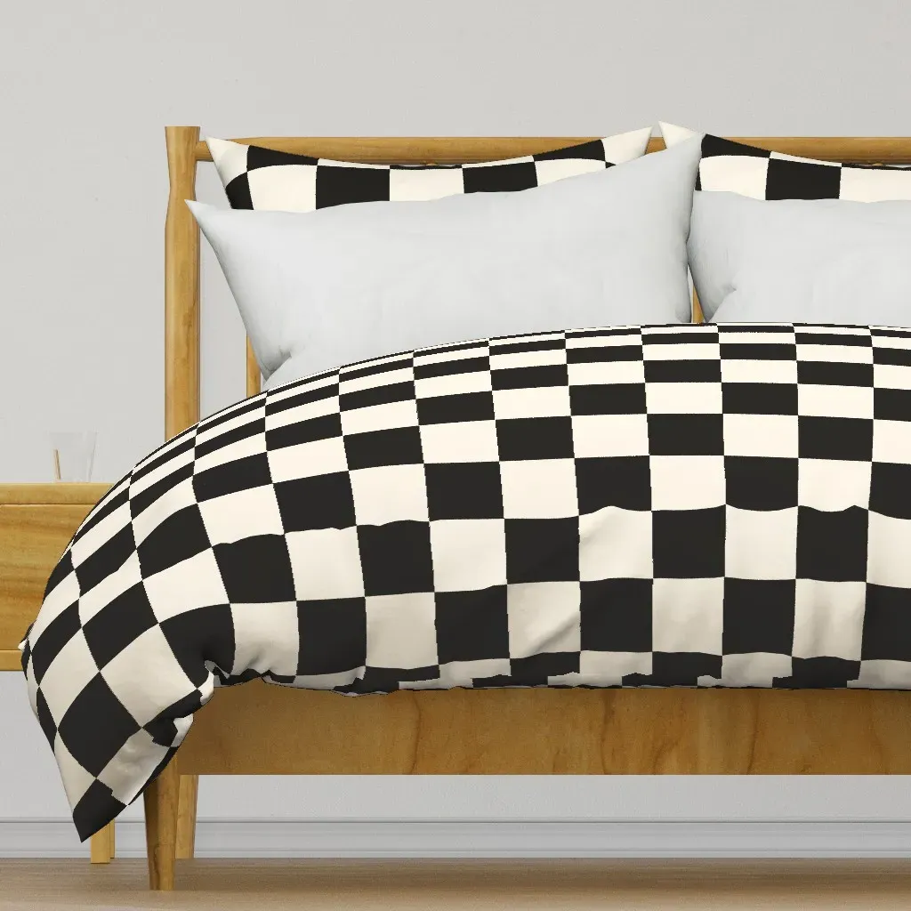 Large Retro Duvet Cover - Black, Beige product