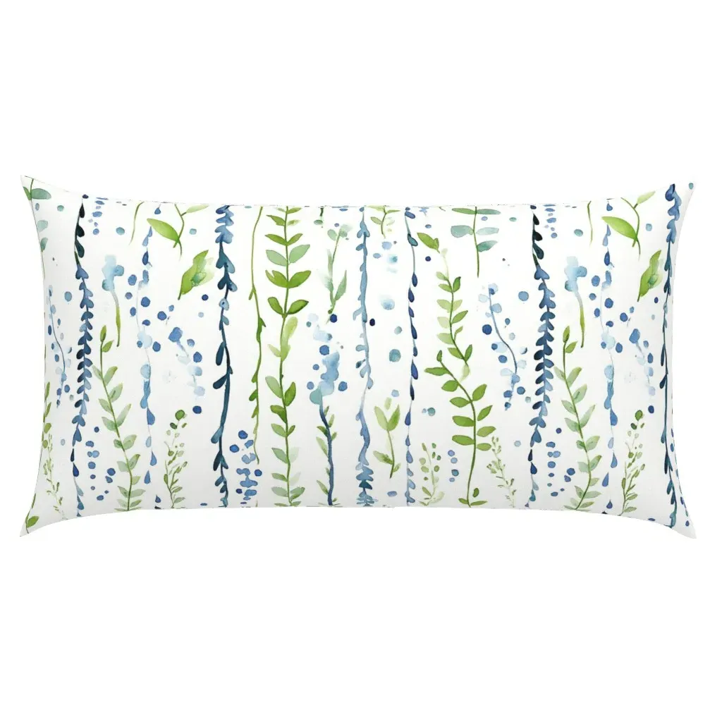 Large Scale Blue and Green Floral King Pillow Sham product