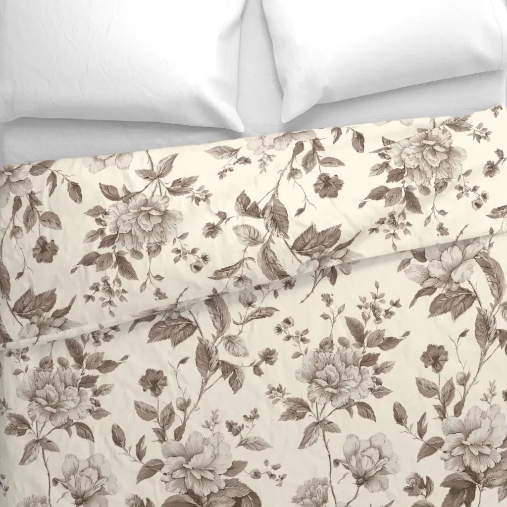 Large Scale Chinoiserie Garden Duvet Cover - Beige alternate view