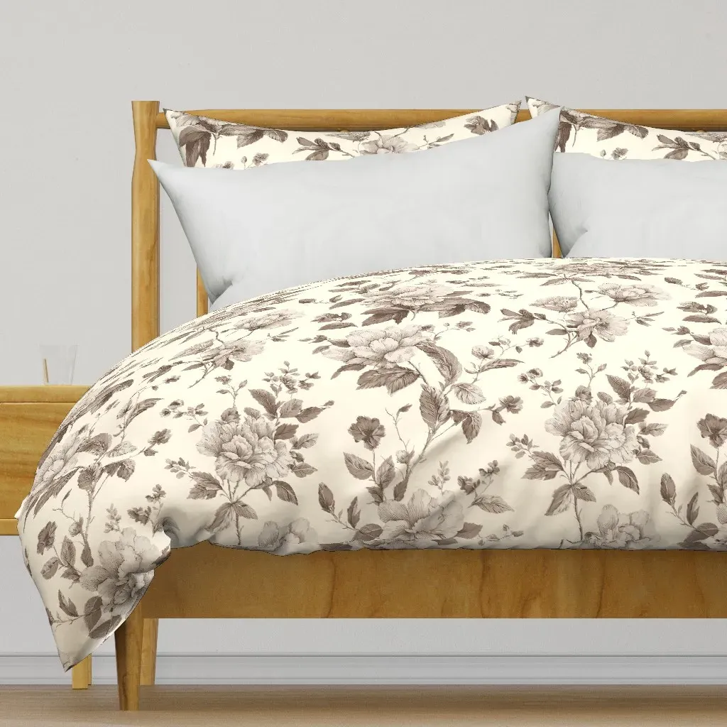 Large Scale Chinoiserie Garden Duvet Cover - Beige product