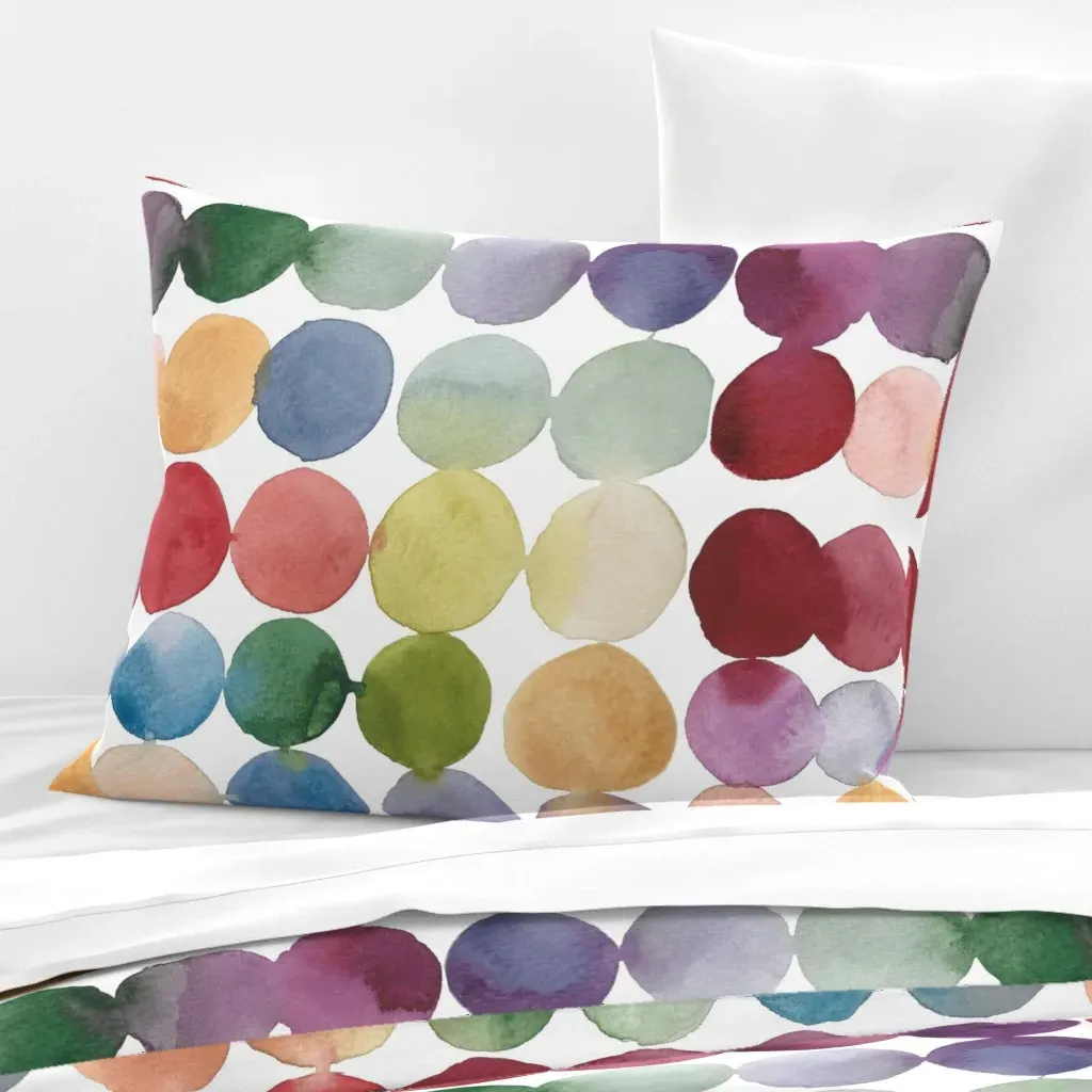 Large-Scale Colorful Spots Standard Knife Edge Pillow - Cotton Sateen product