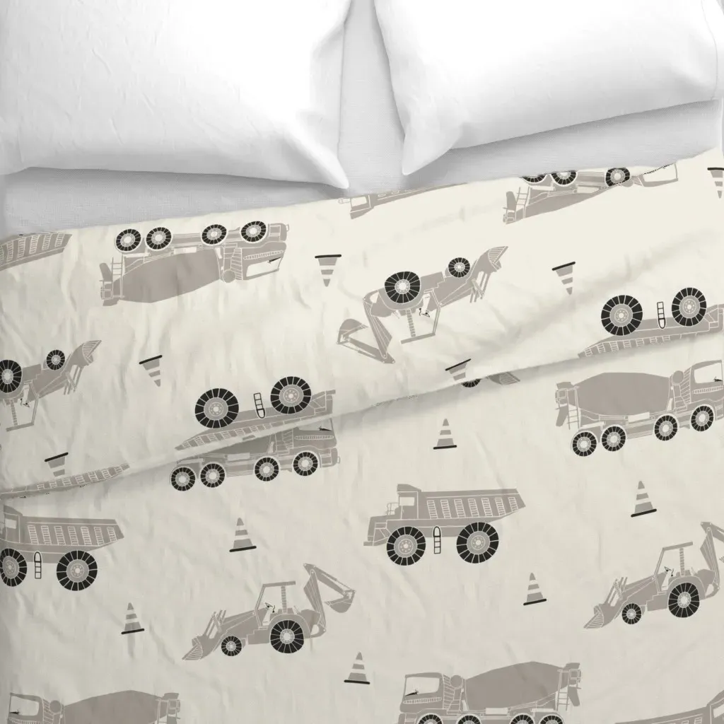 Large Scale Construction Duvet Cover - Light Gray alternate view