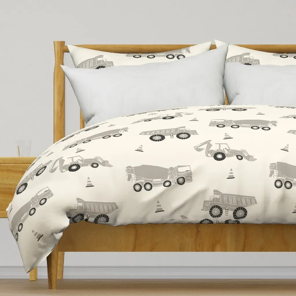 Large Scale Construction Duvet Cover - Light Gray product