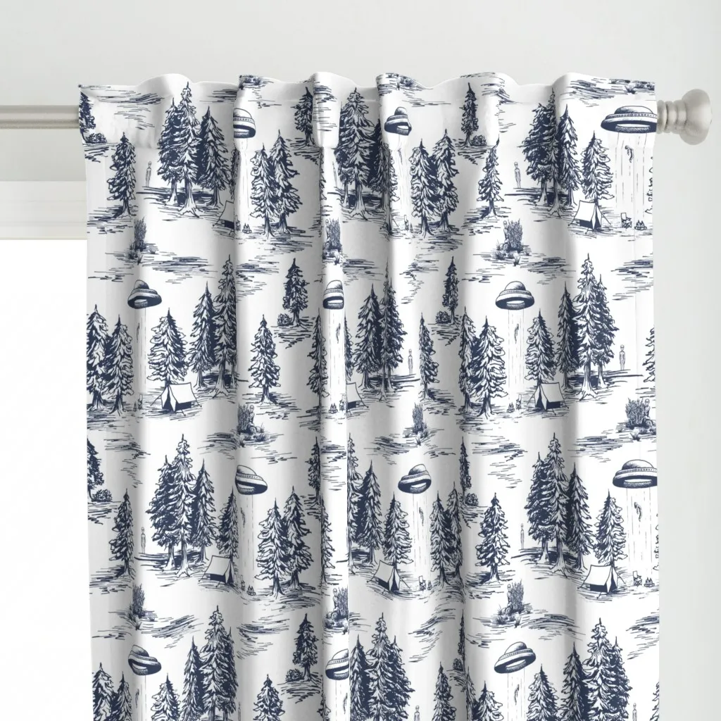 Large-Scale Curtain Panel - Navy Blue alternate view