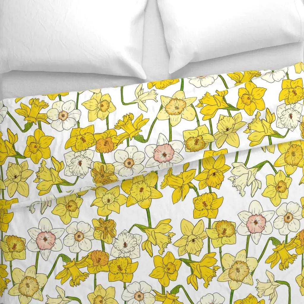 Large Scale Daffodils Duvet Cover - Yellow alternate view