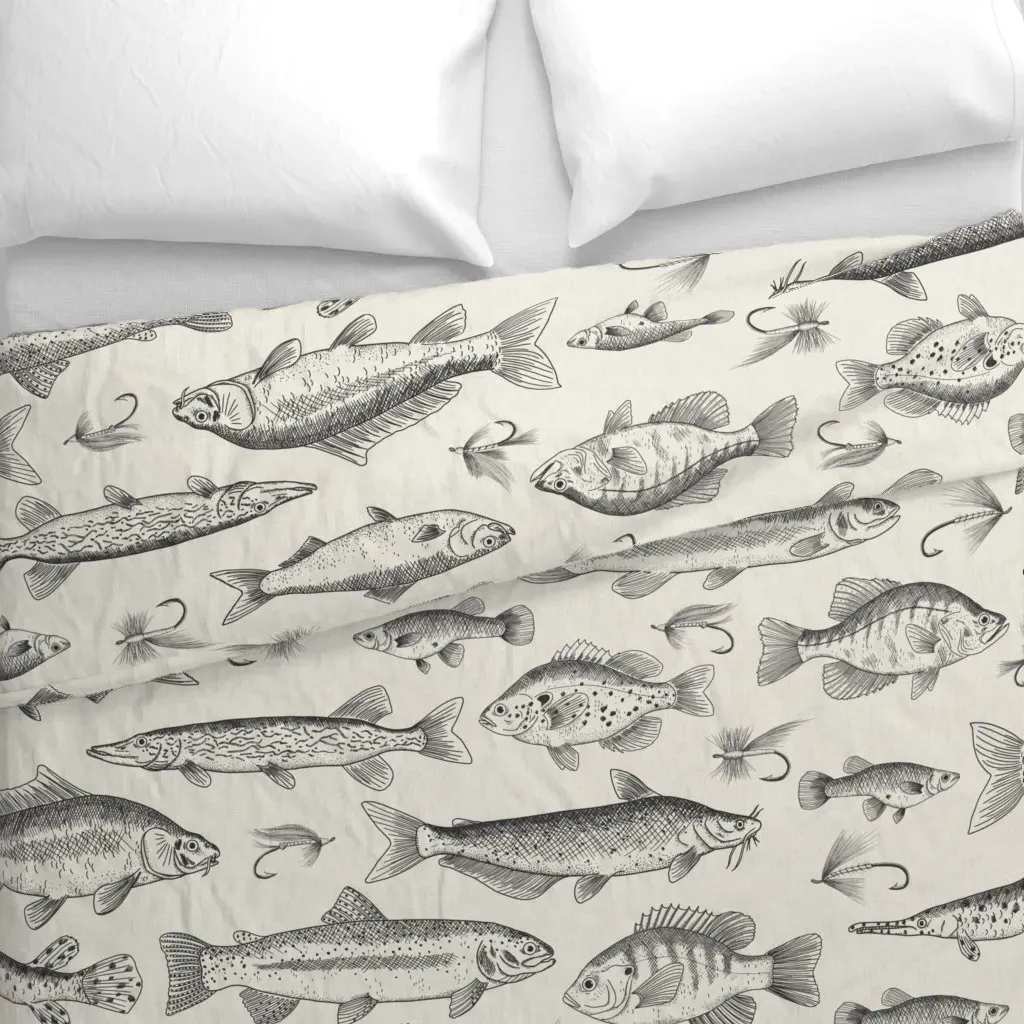 Large Scale Duvet Cover - Beige alternate view