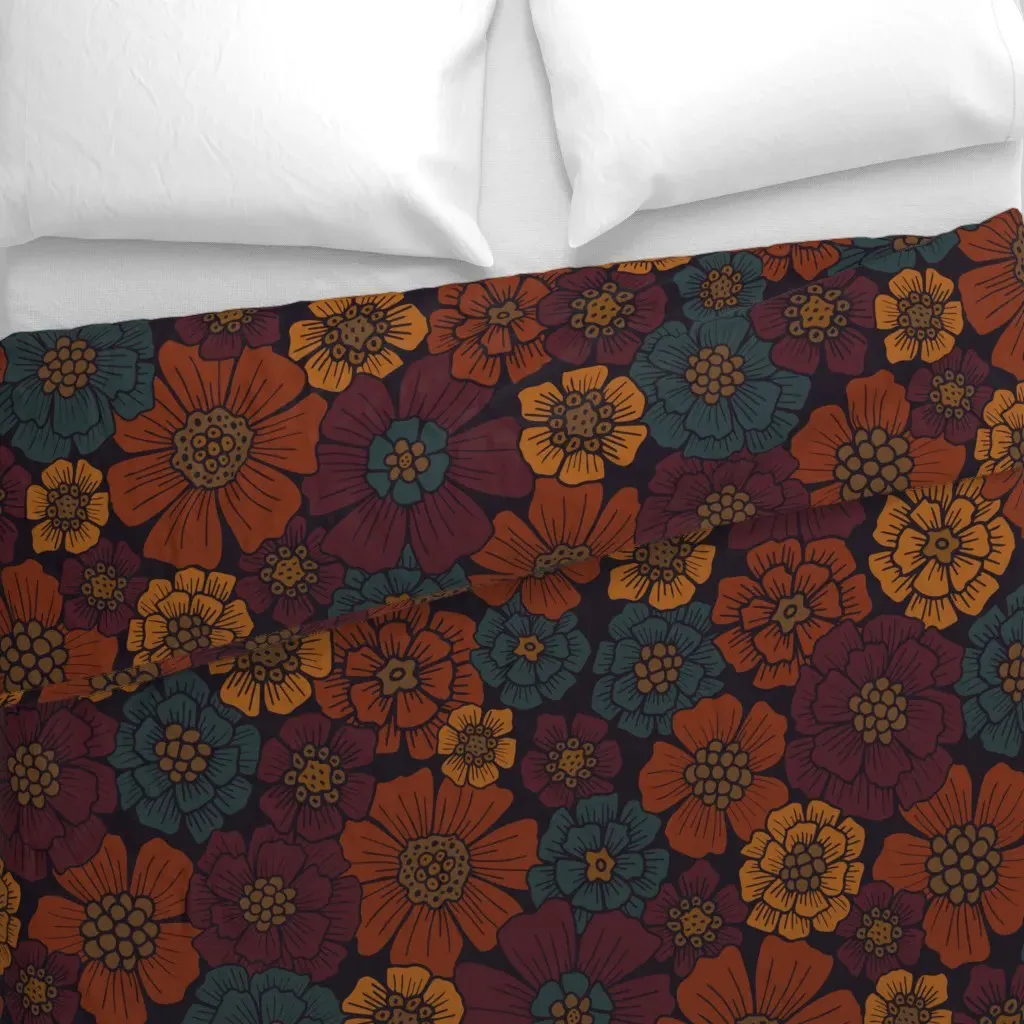 Large-Scale Duvet Cover - Burnt Orange alternate view