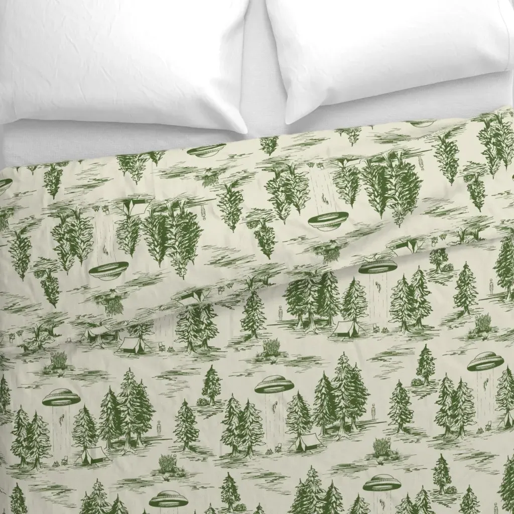 Large-Scale Green Alien Duvet Cover - Green alternate view