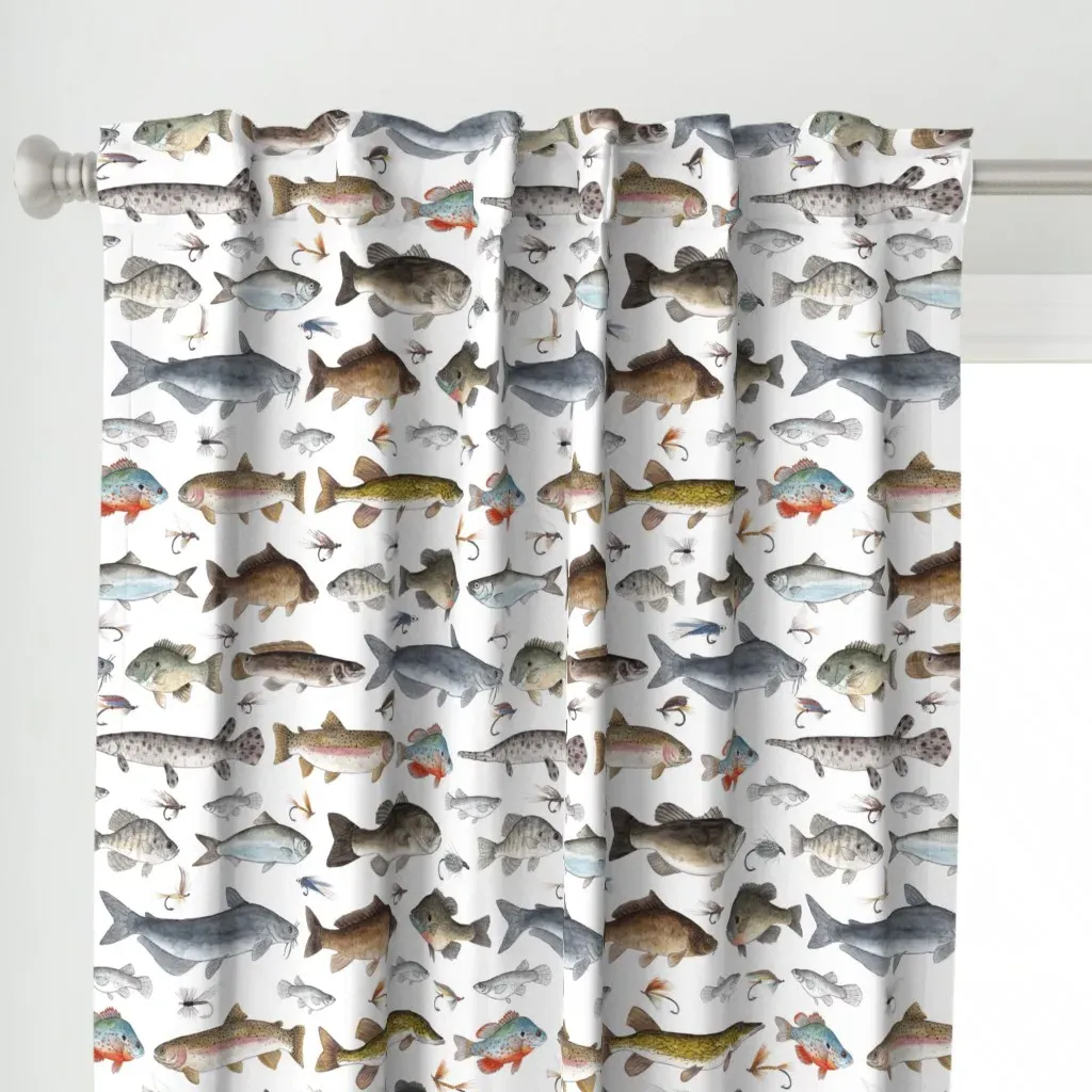 Large Scale Hand Curtain Panel - White alternate view