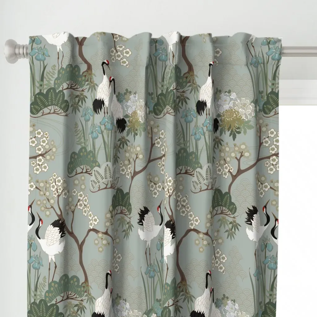 Large Scale Japanese Curtain Panel - White alternate view