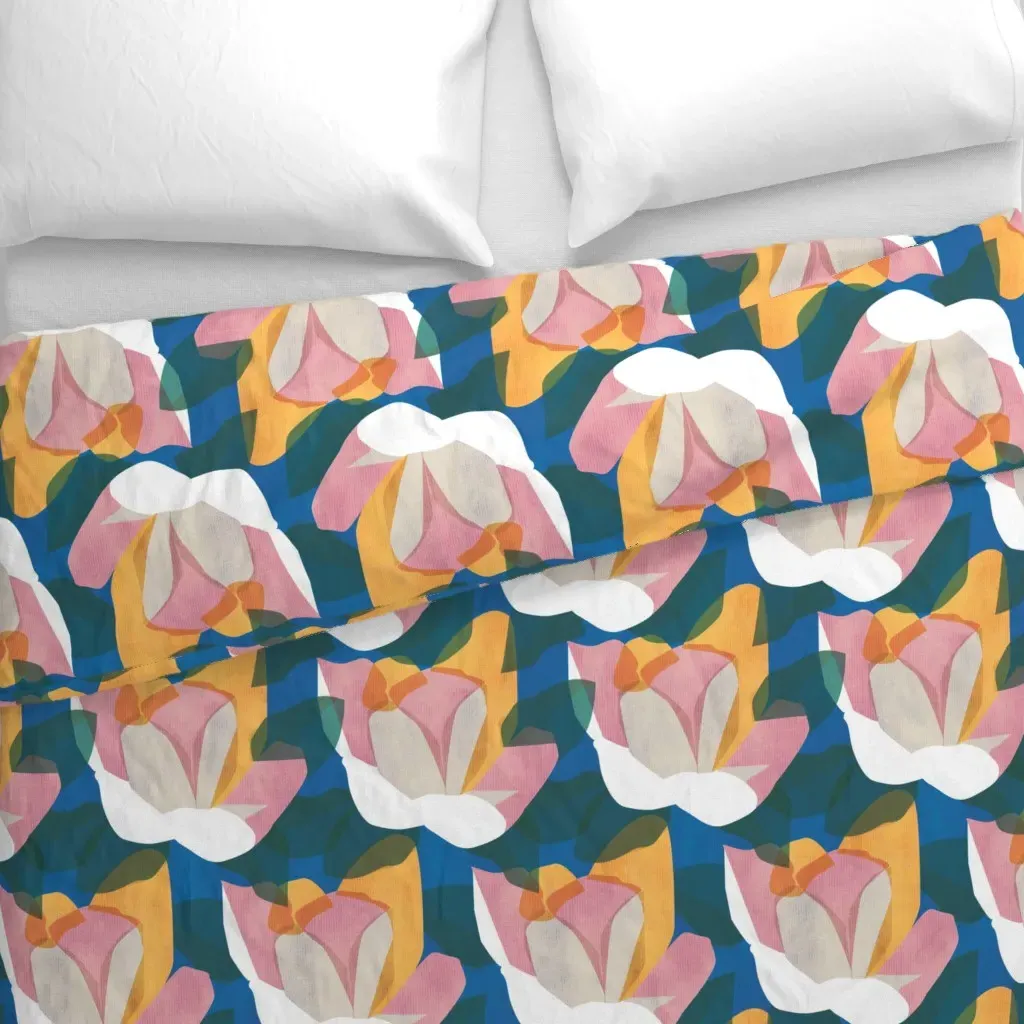Large Scale Magnolia Japandi Duvet Cover - Pink alternate view