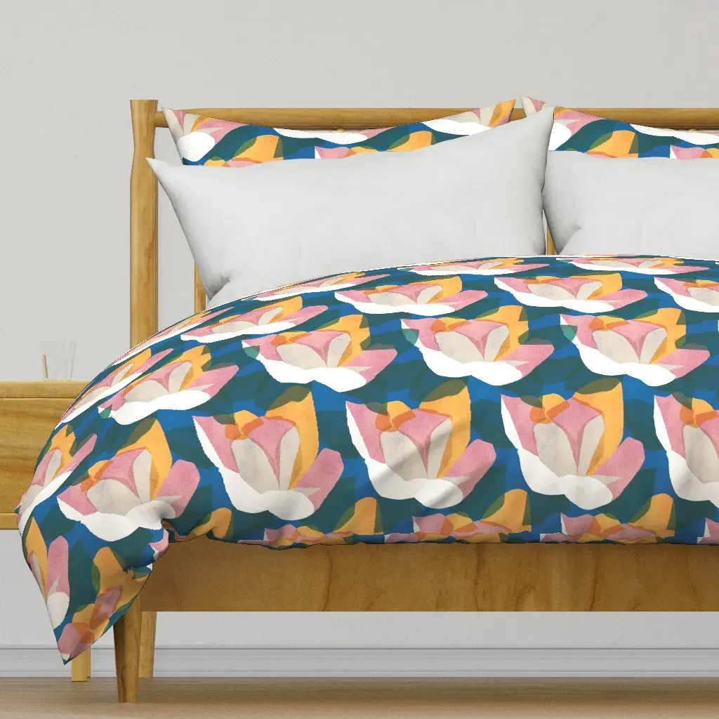 Large Scale Magnolia Japandi Duvet Cover - Pink product
