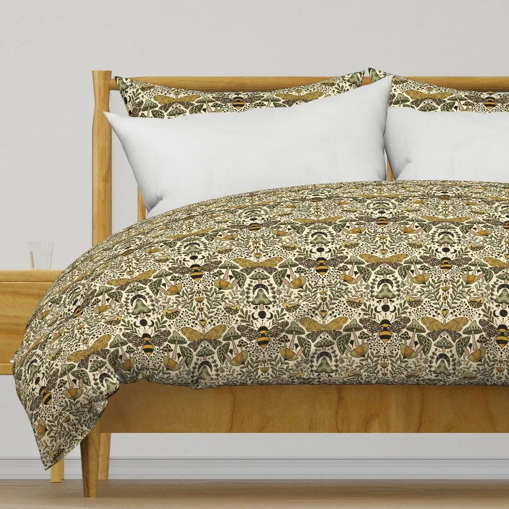Large Scale Natural Duvet Cover - Mustard Yellow product