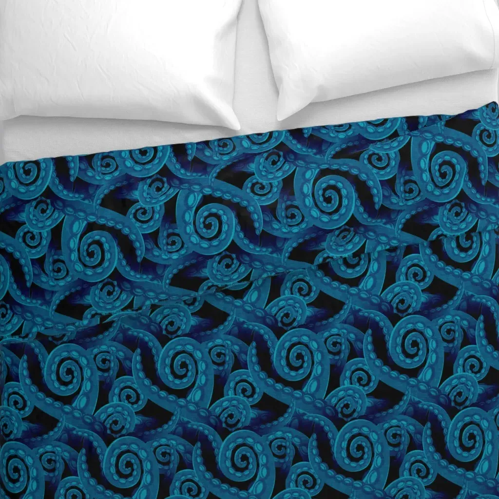 Large Scale Octopus Duvet Cover - Teal alternate view