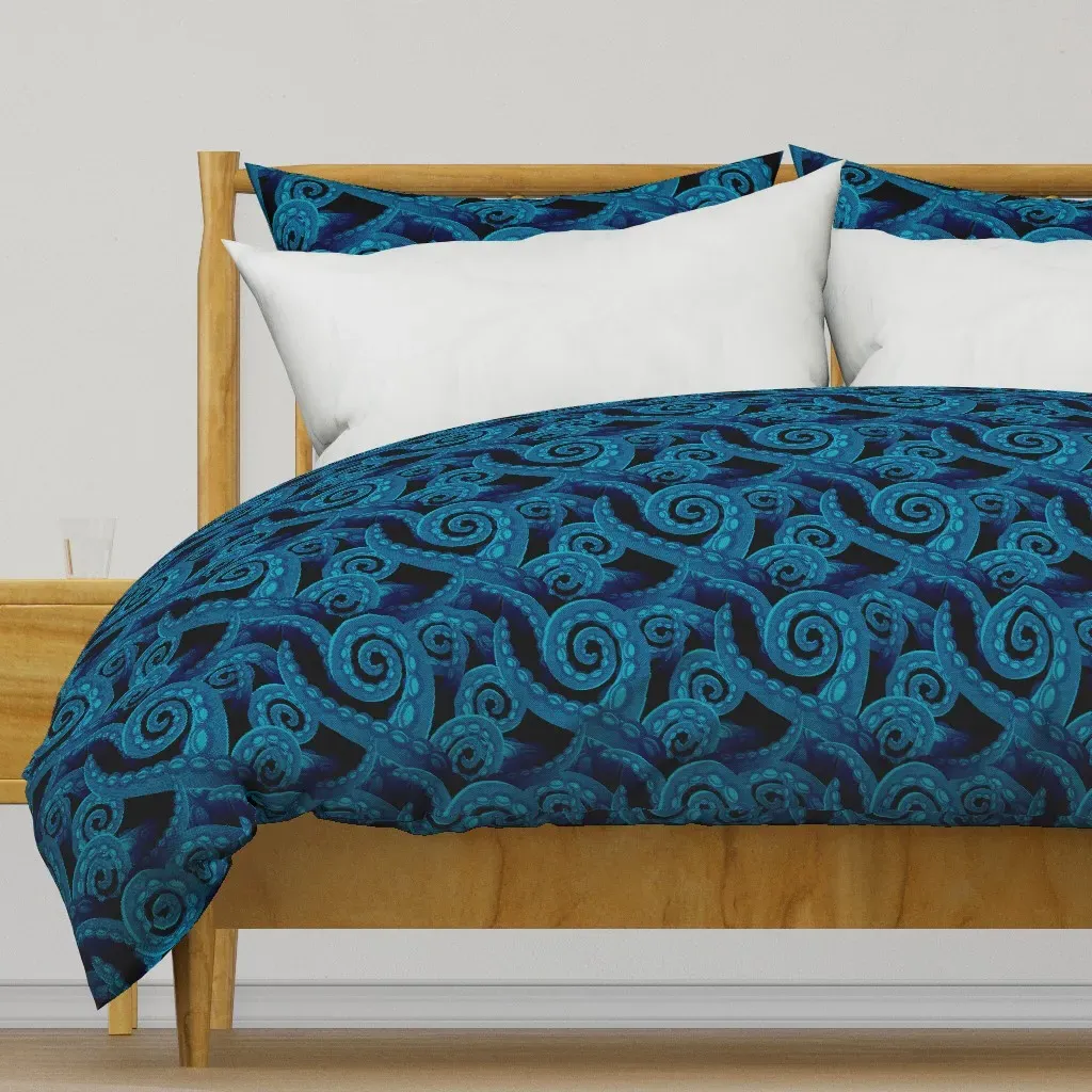 Large Scale Octopus Duvet Cover - Teal product