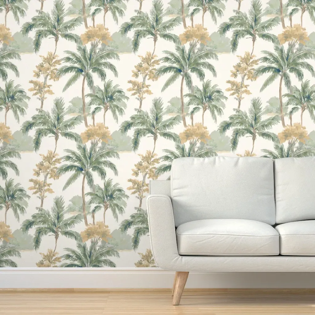 Large Scale Palm Trees Peel and Stick Wallpaper - Green product