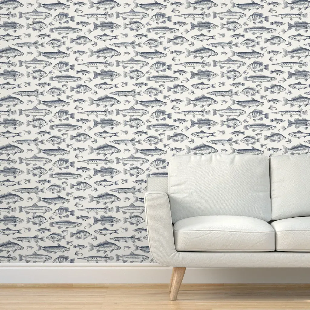 Large Scale Peel and Stick Wallpaper Removable - Navy Blue product