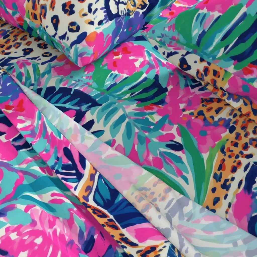 Large Scale Preppy Tropical Safari Full Sheet Set - Pink alternate view