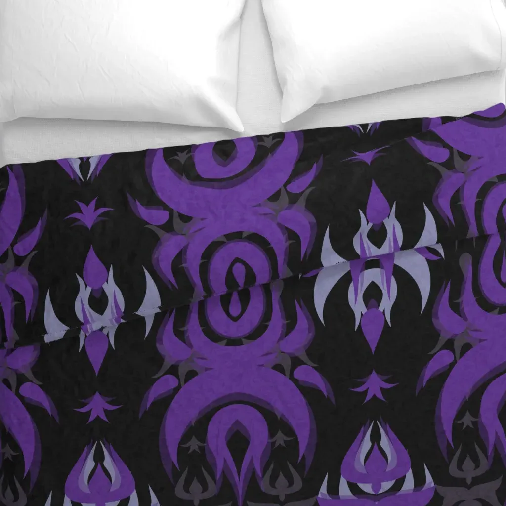 Large Scale Purple Damascus 3 Duvet Cover - Purple alternate view