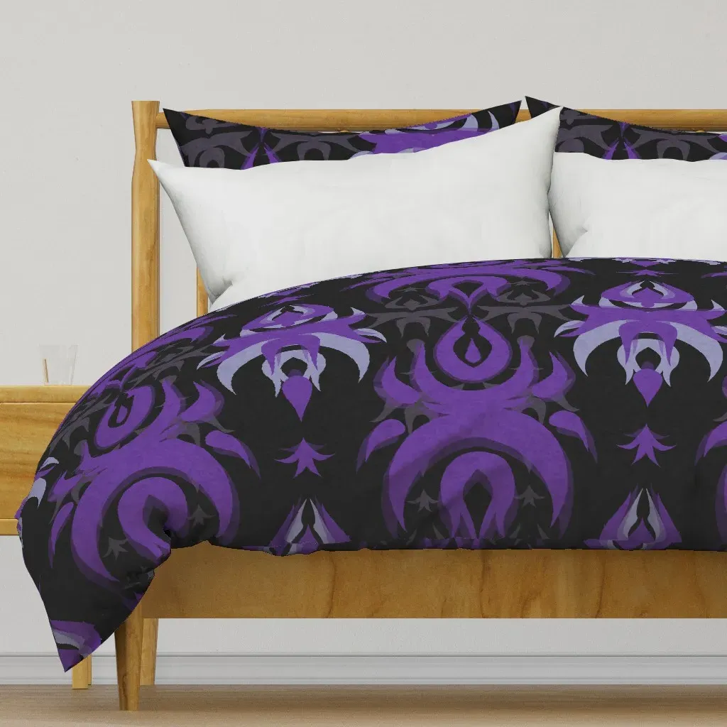 Large Scale Purple Damascus 3 Duvet Cover - Purple product