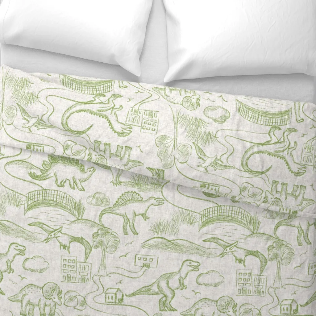 Large Sketched Adventure Duvet Cover - Green alternate view