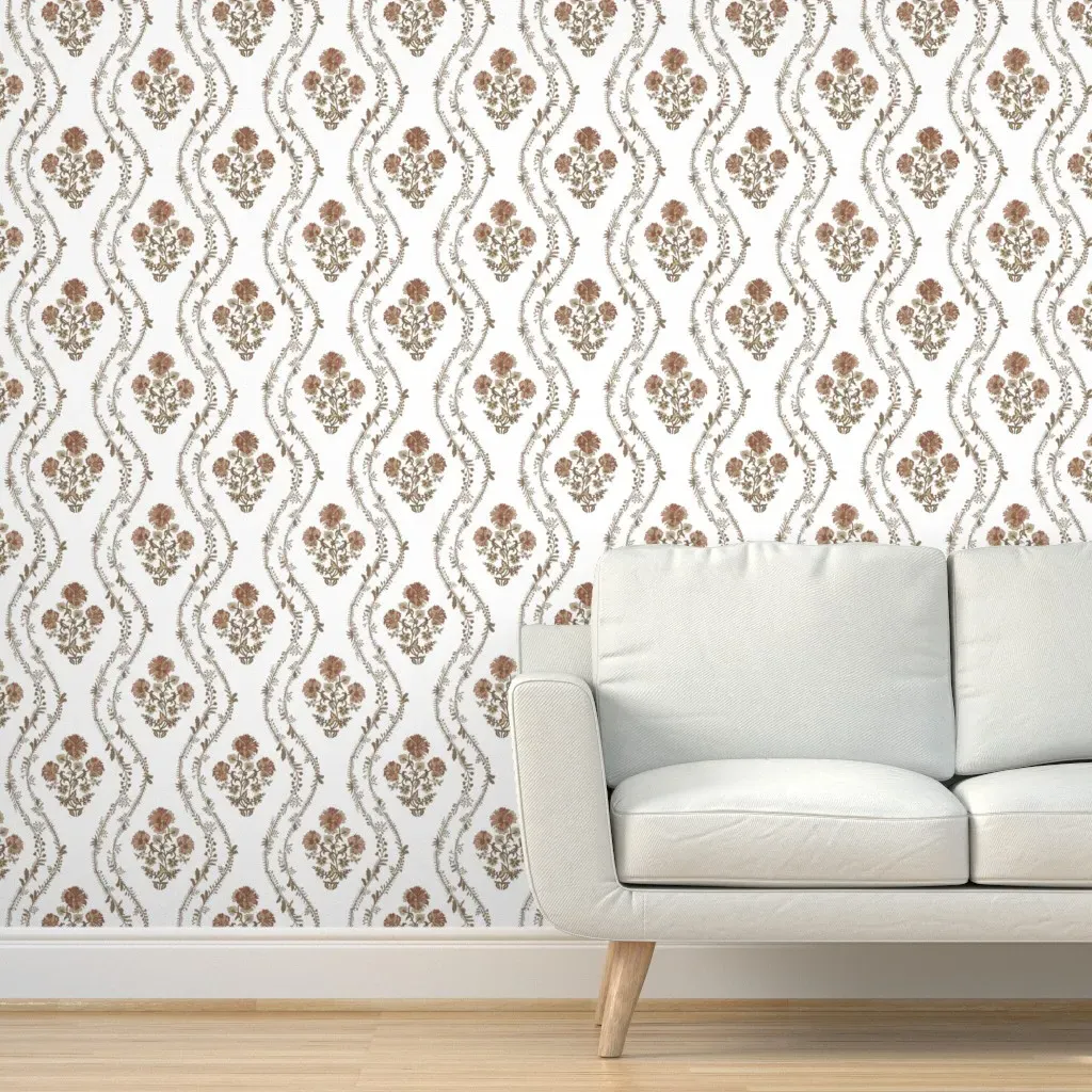 Large Strawberry Banks Tina Peel and Stick Wallpaper - Dusty Rose product