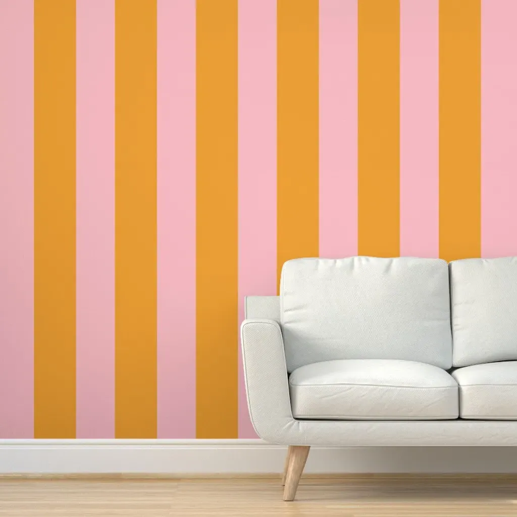 Large Stripe Peel and Stick Wallpaper - Pink, Orange product