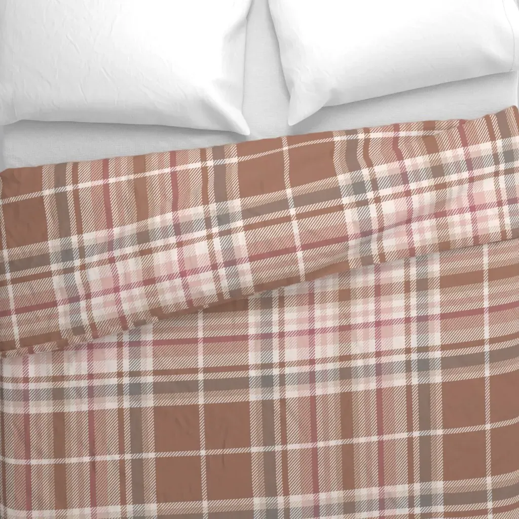 Large Tartan Plaid Duvet Cover - Brown alternate view