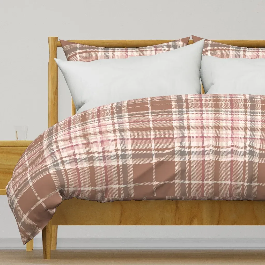 Large Tartan Plaid Duvet Cover - Brown product