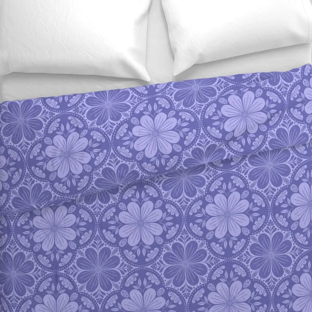 Large Tiled Symmetrical Garden Duvet Cover - Lavender alternate view