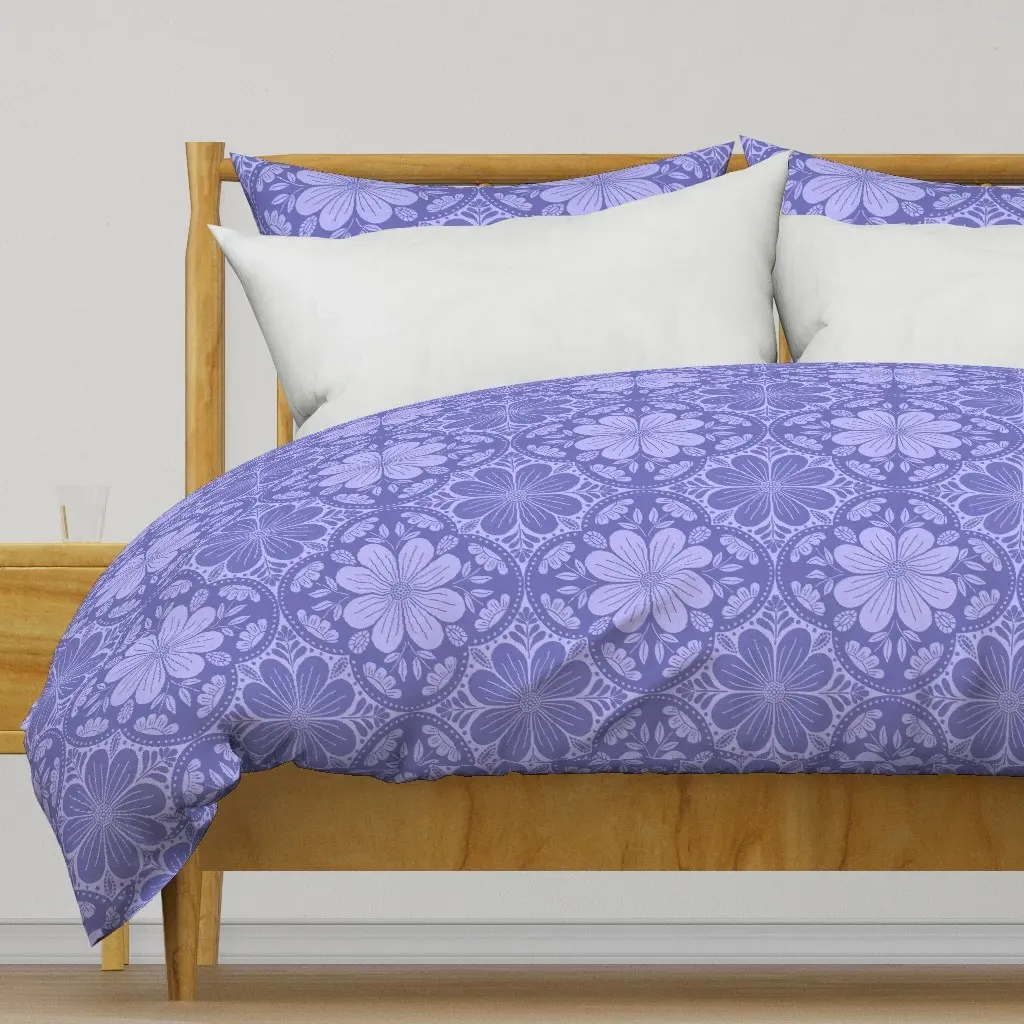 Large Tiled Symmetrical Garden Duvet Cover - Lavender product