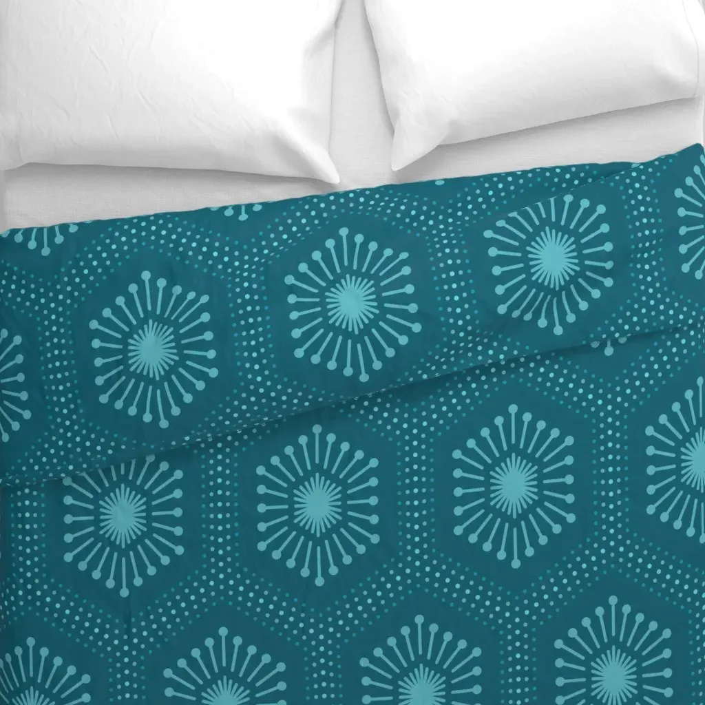 Large Tone On Tone Duvet Cover - Dark Teal alternate view