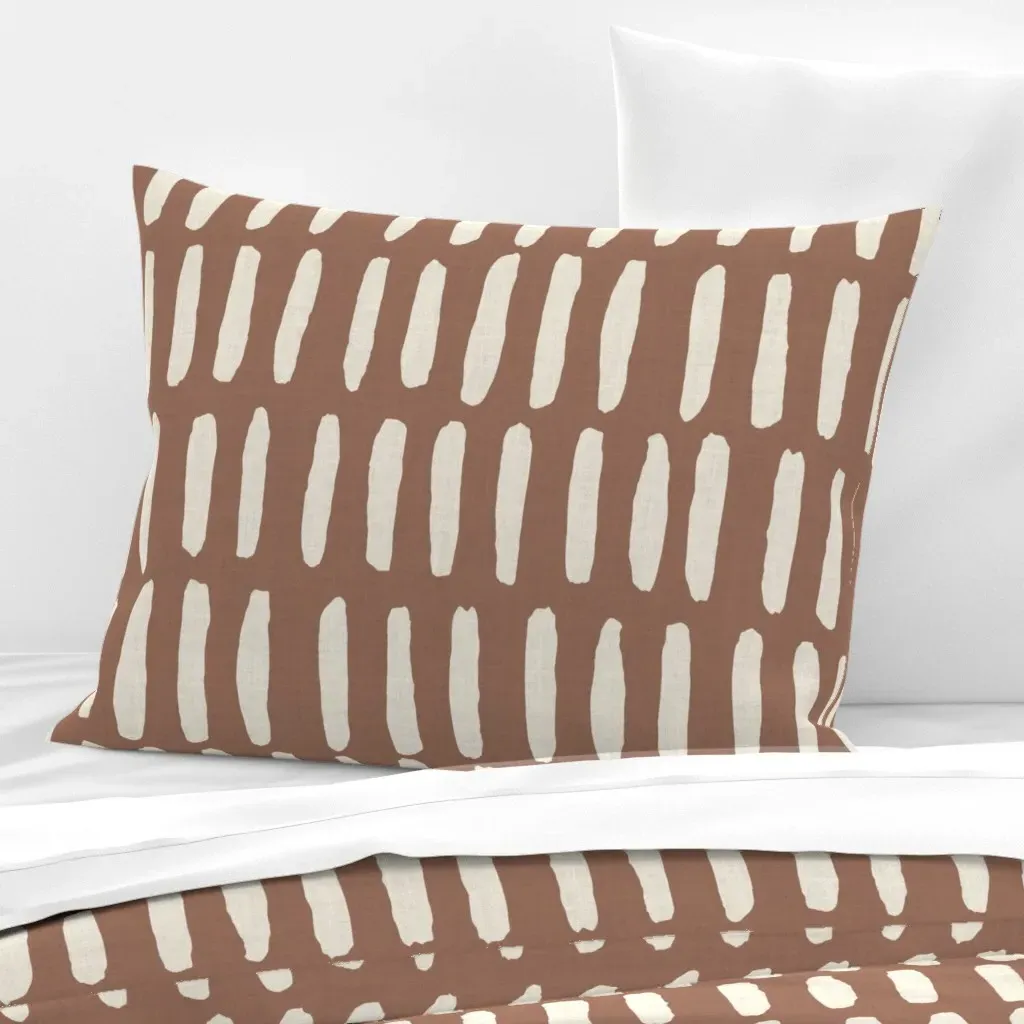 Large Vertical Brush Strokes Cushion Cover - Terracotta, Cotton Sateen product