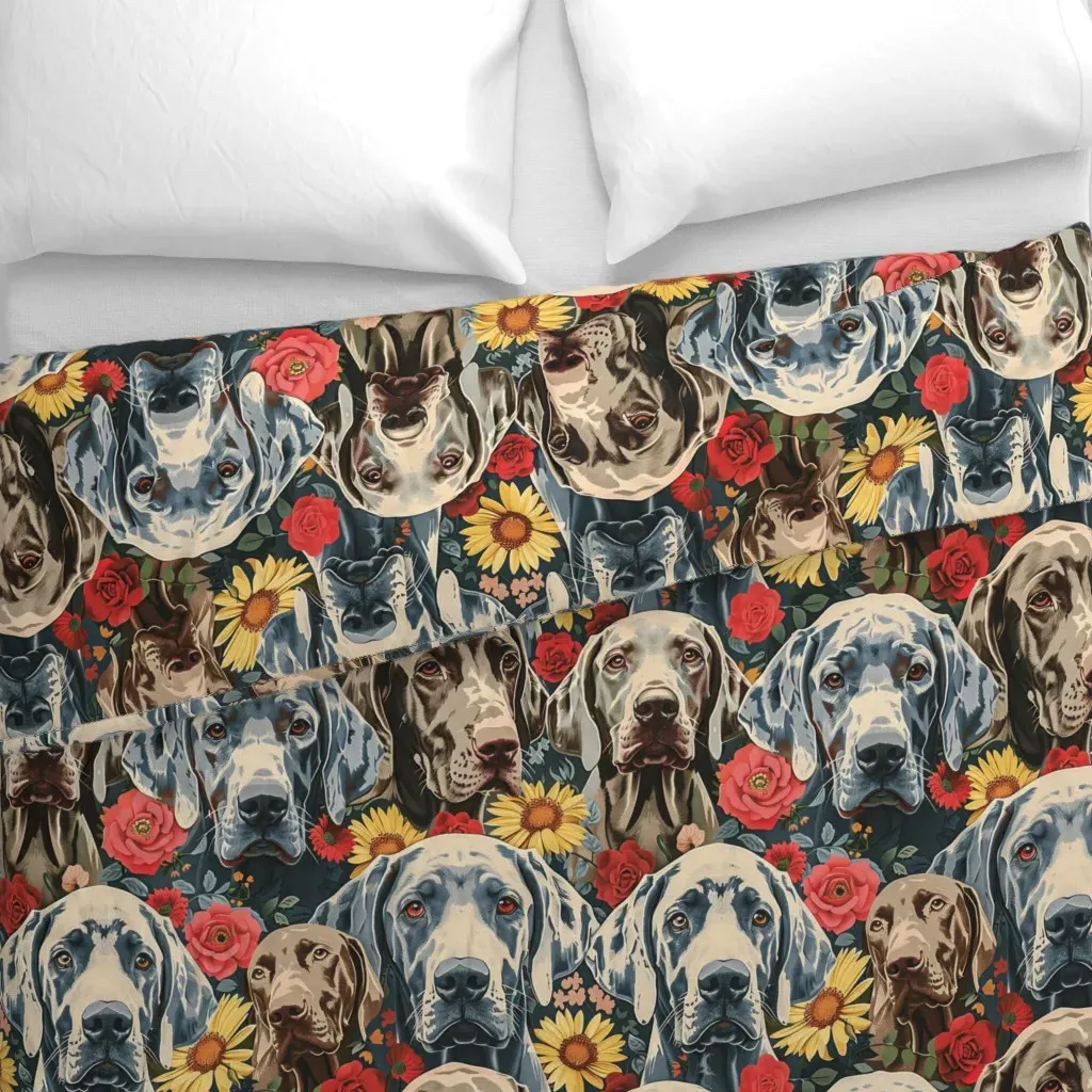 Large Vibrant Floral Duvet Cover - Gray alternate view