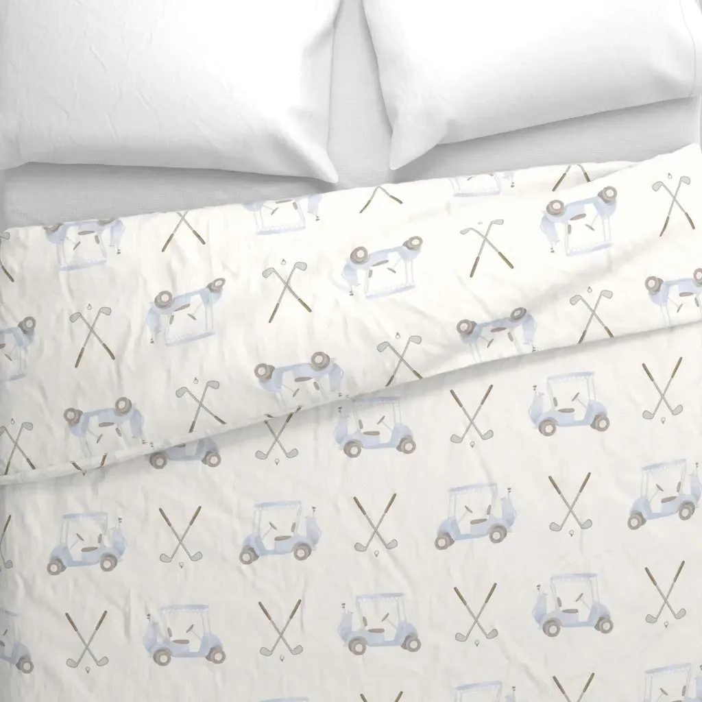 Large Vintage Golf Duvet Cover - Light Blue alternate view