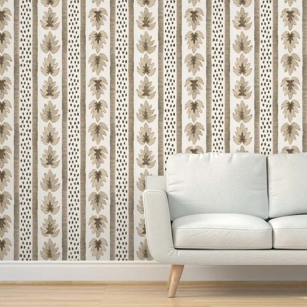 Larger James Stripe Peel and Stick Wallpaper - Taupe product