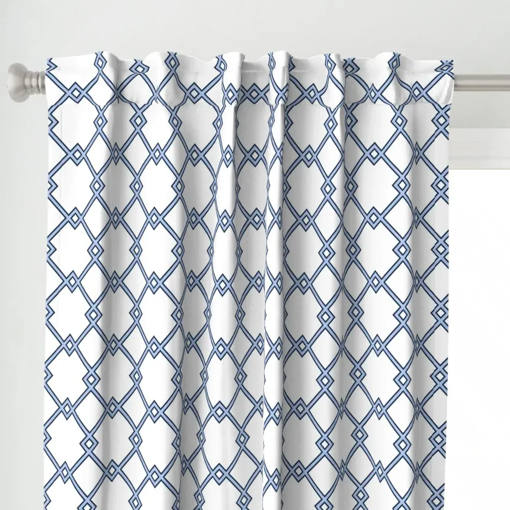 Lattice In Sky Petite Curtain Panel - Navy Blue alternate view