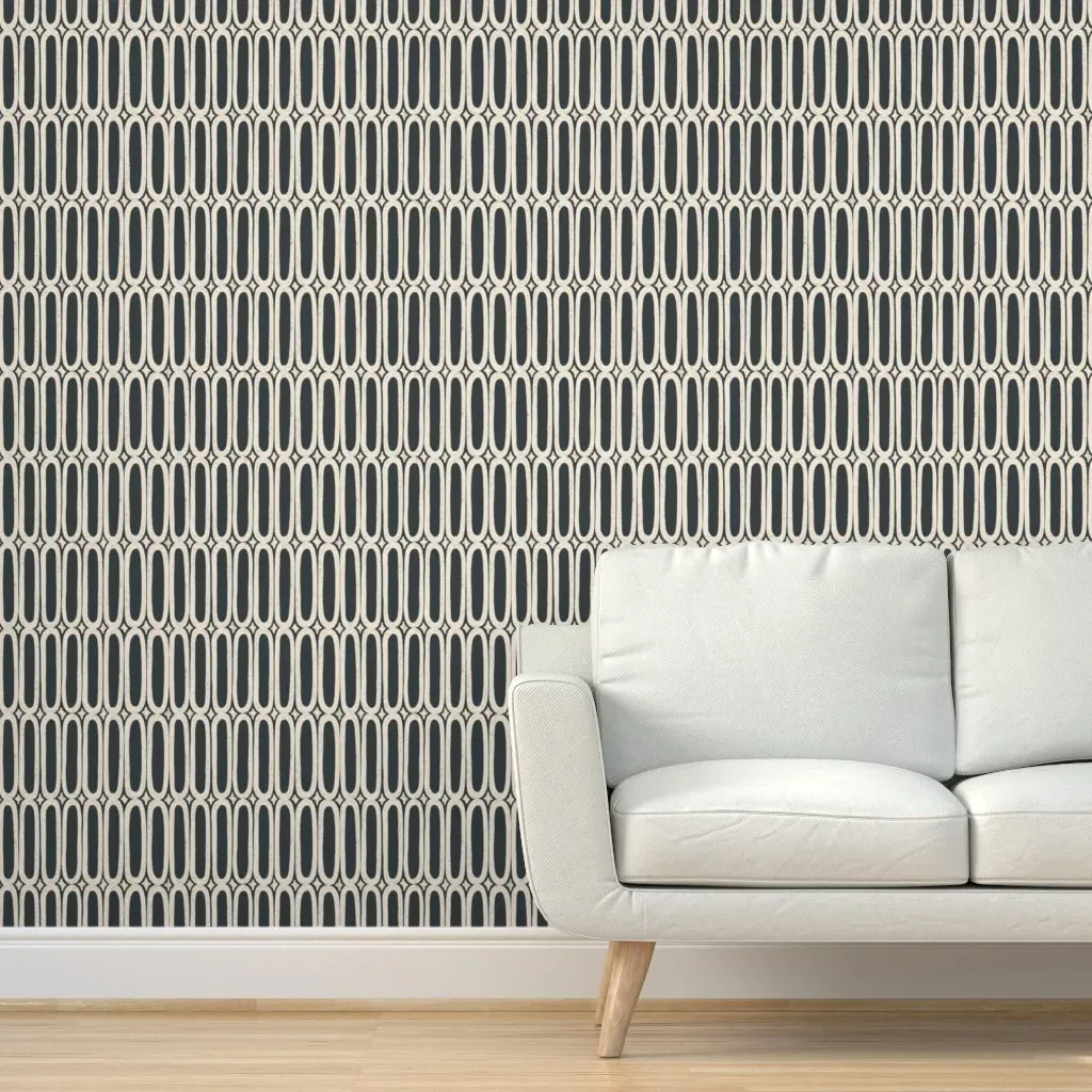 Lattice Peel and Stick Wallpaper - Black, White product