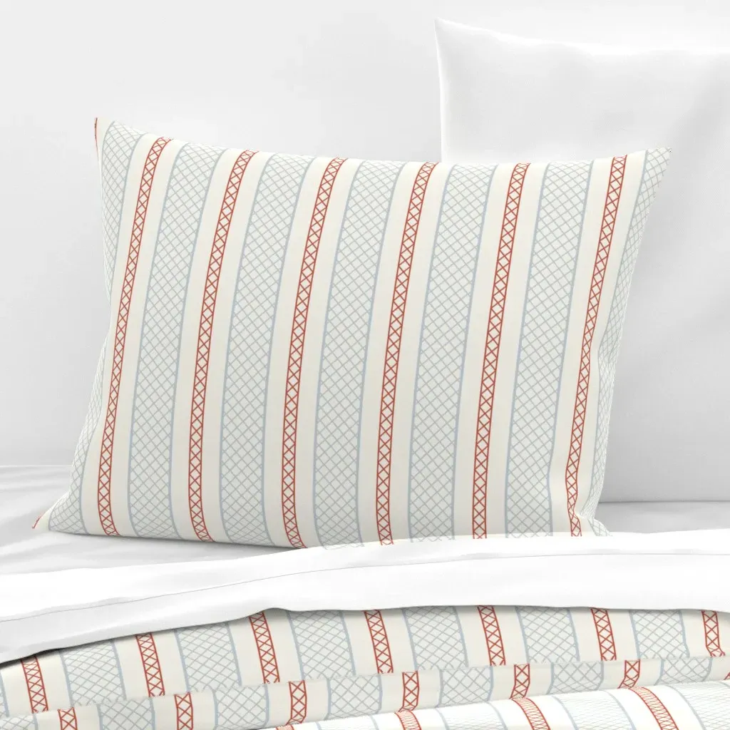 Lattice Stripes Americana Standard Knife Edge Pillow - Dusty Rose, Cotton Sateen product