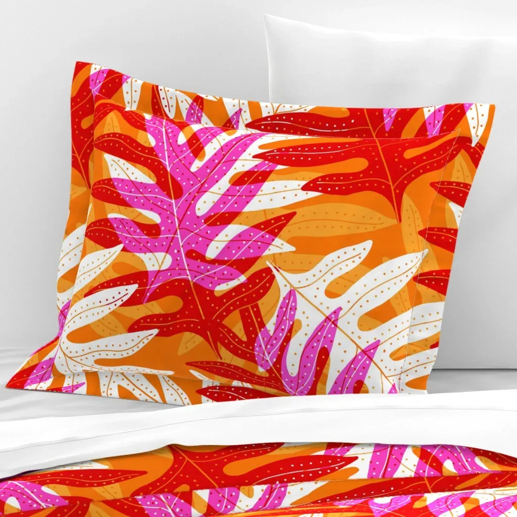 Lauae Wide Cotton Sateen Standard Flanged Cushion - Red product