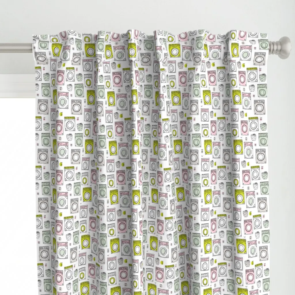 Laundromat Vintage Curtain Panel - Pastel Pink alternate view