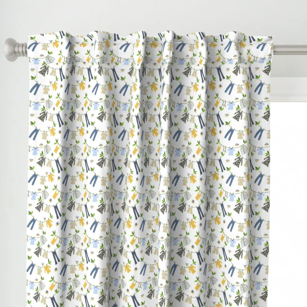 Laundry Day Curtain Panel - Yellow alternate view