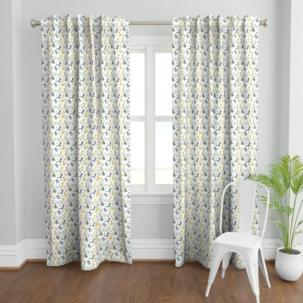 Laundry Day Curtain Panel - Yellow product