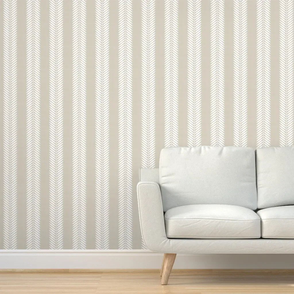 Laurel Leaf Peel and Stick Wallpaper - Tan, White product