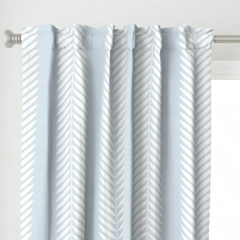 Laurel Leaf Stripe Curtain Panel - White alternate view