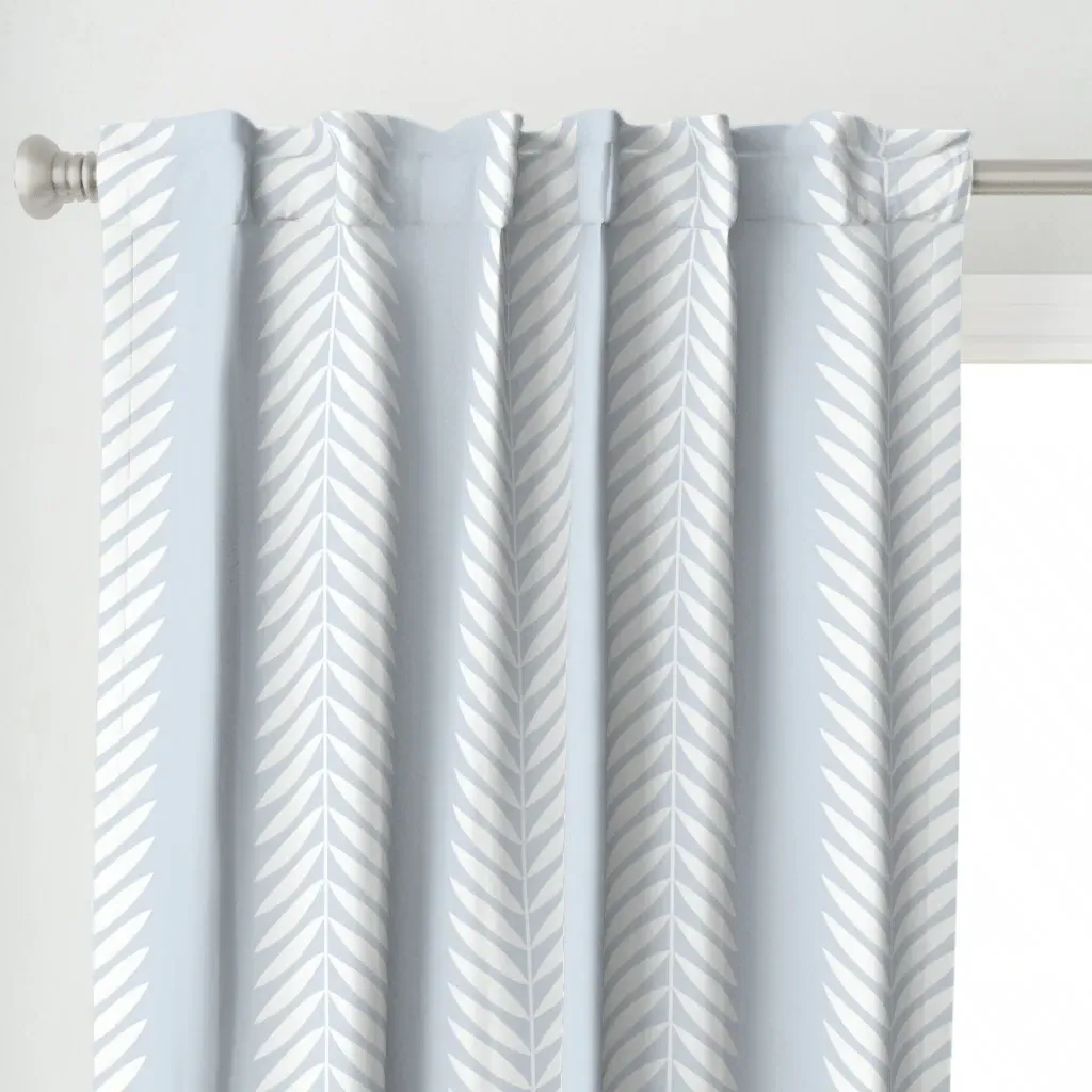 Laurel Leaf Stripe Curtain Panel - White alternate view
